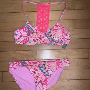 Aerie Pink Paisley Bikini Set